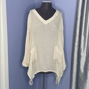 Decorated originals top sheer ivory size medium